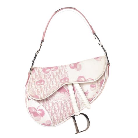 pink dior monogram saddle bag|pre owned dior saddle bag.